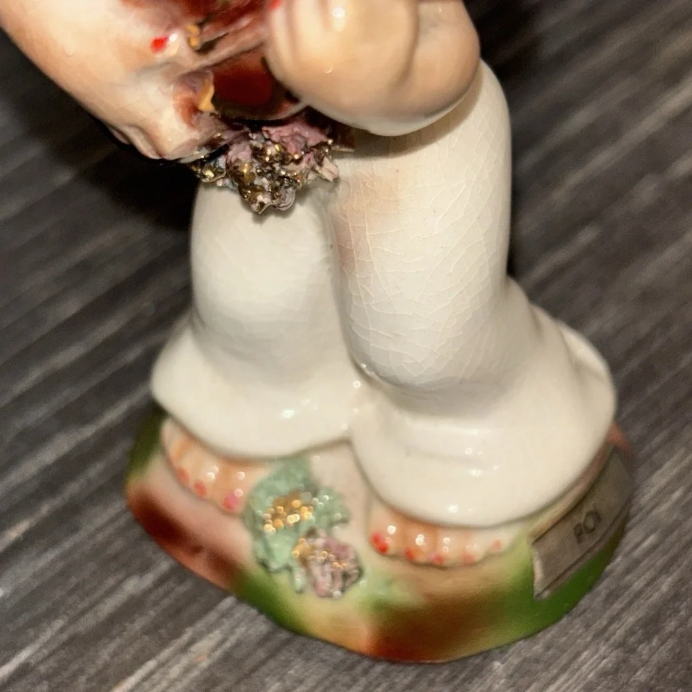 Vintage Josef‎ Originals Hawaiian Boy Figurine Spaghetti Trim